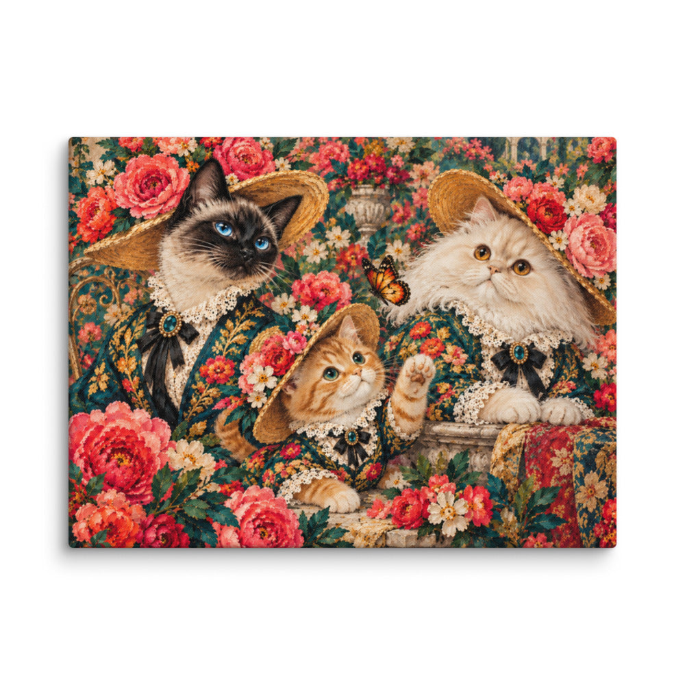 Pop Art portrait of 3 cats, canvas print