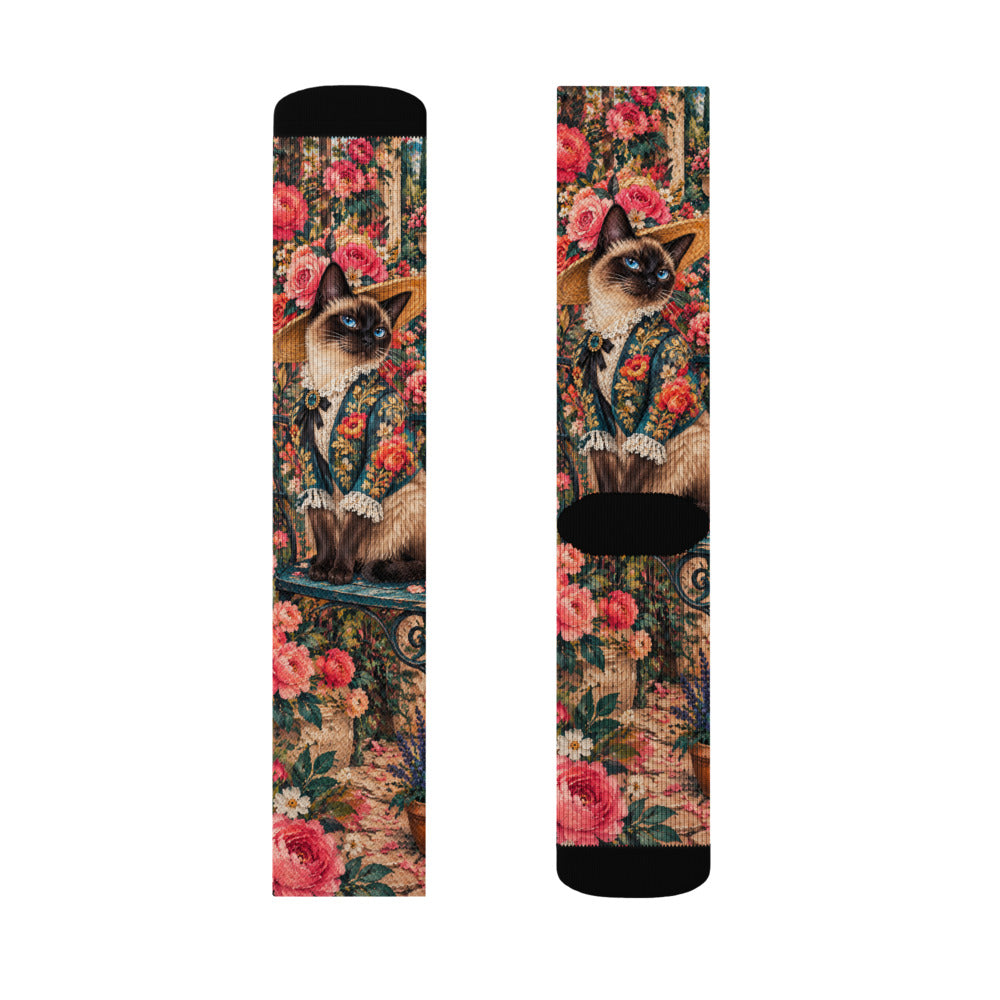 Custom cat portrait socks in the Pop Art style
