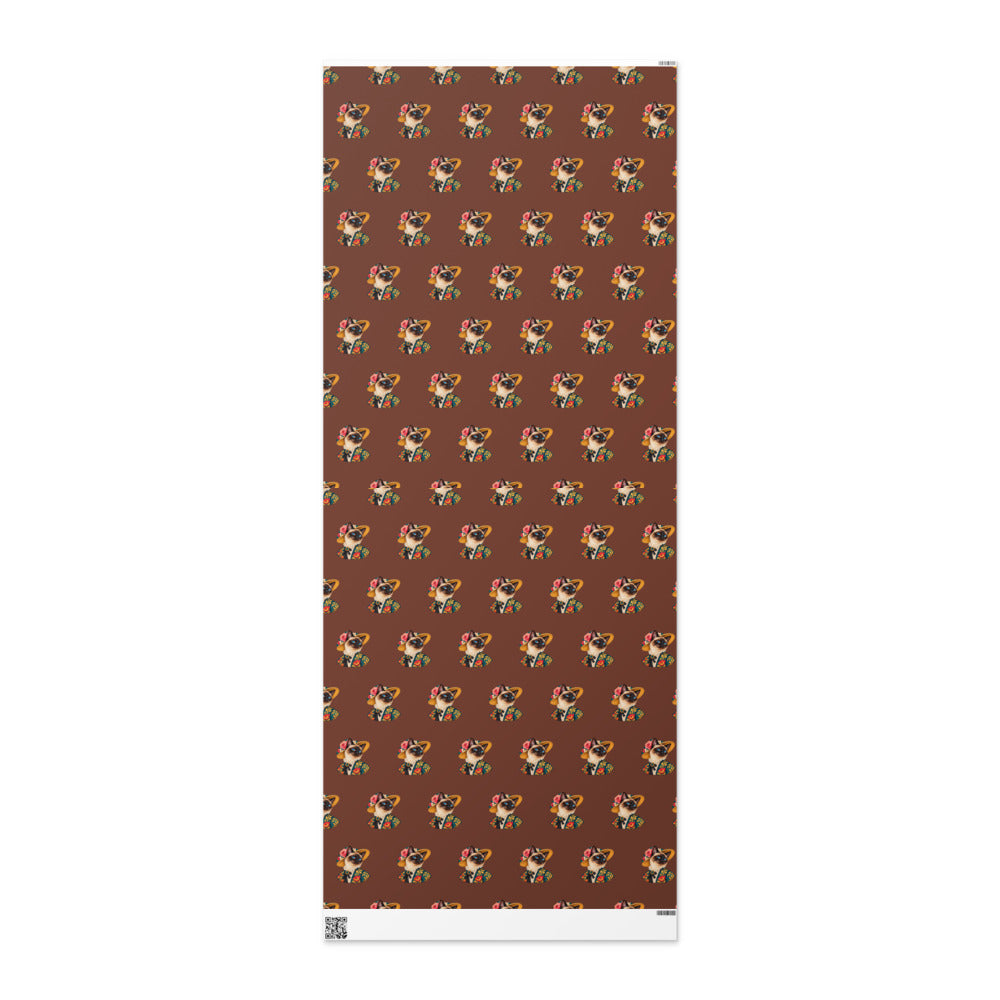 Custom cat portrait wrapping paper roll in the Pop Art style