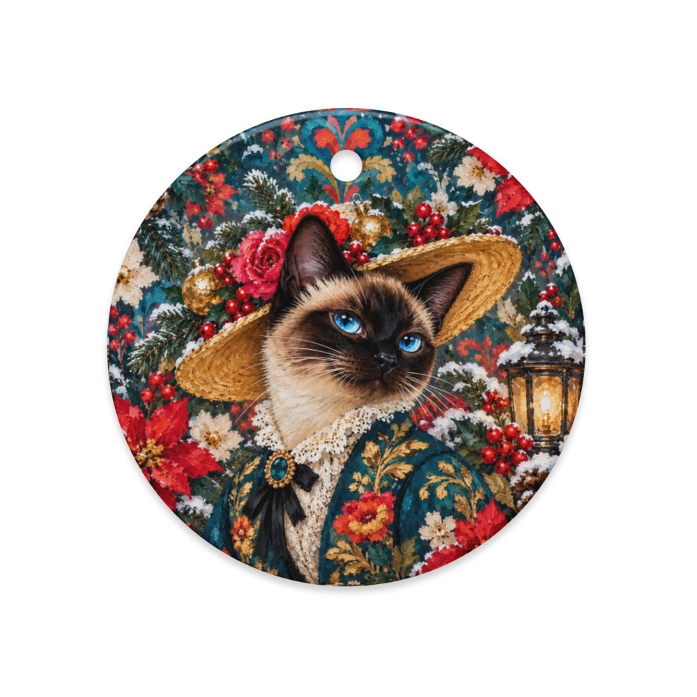 Custom cat portrait ornament in the Pop Art style
