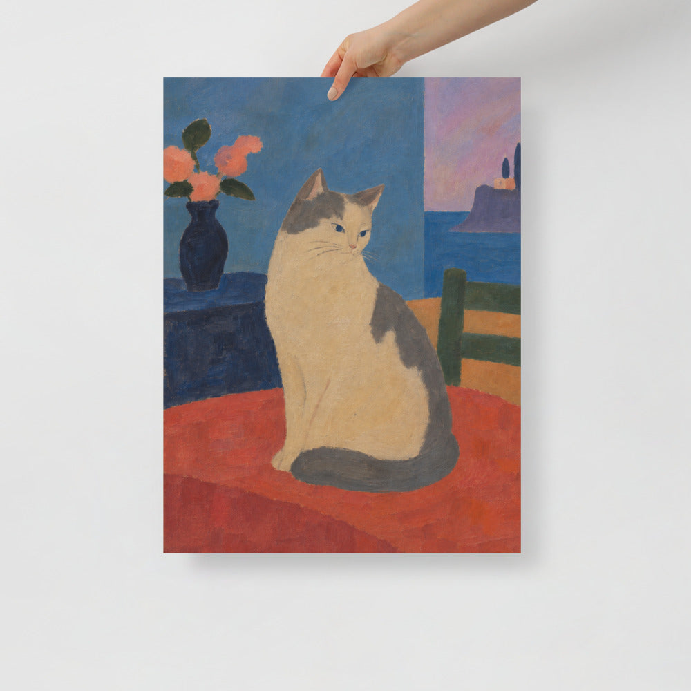 Custom cat portrait poster, Modern Minimalism style, lifestyle