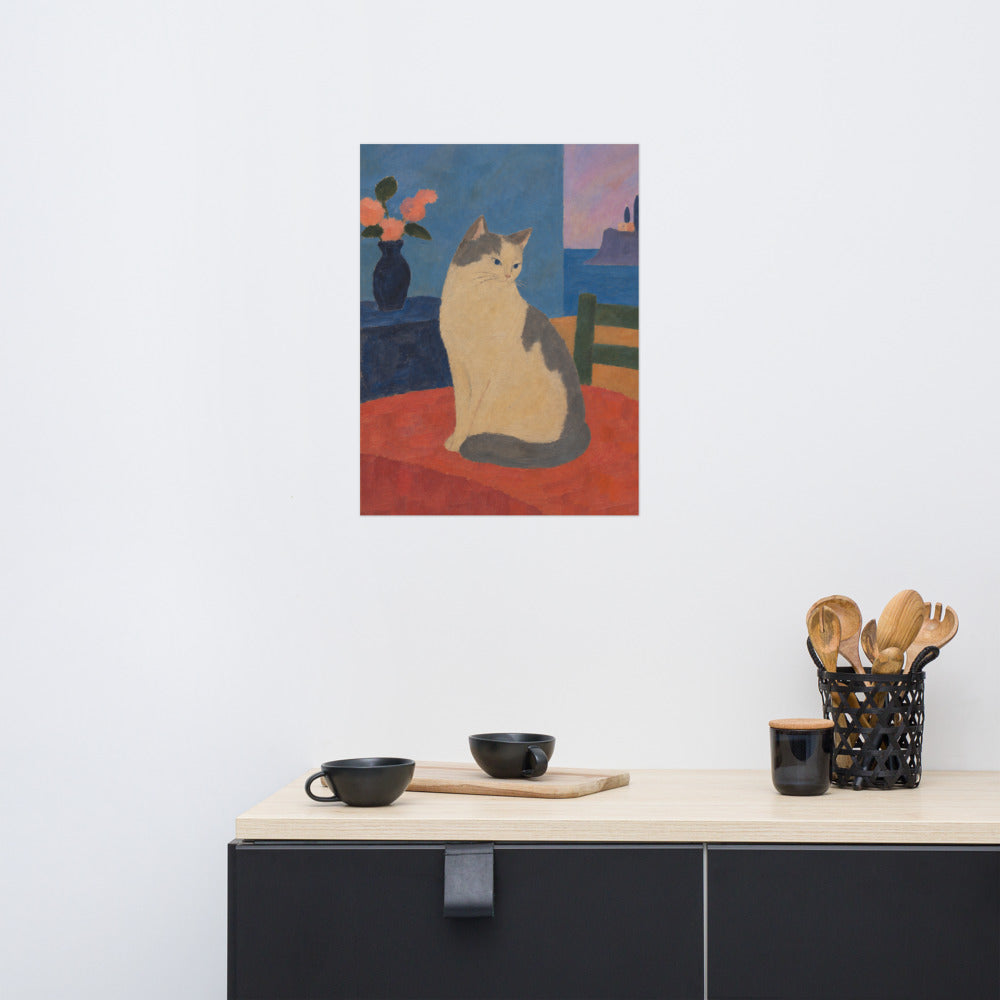 Custom cat portrait poster, Modern Minimalism style, lifestyle