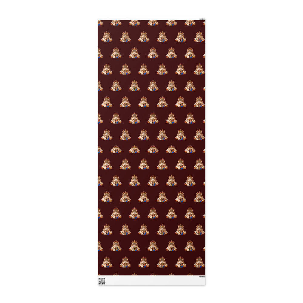 Custom cat portrait wrapping paper roll in the Royal style