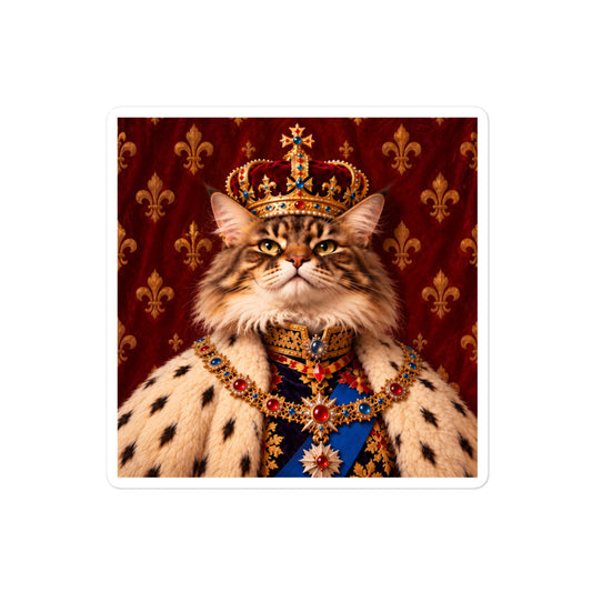 Custom cat portrait sticker in the Royal style