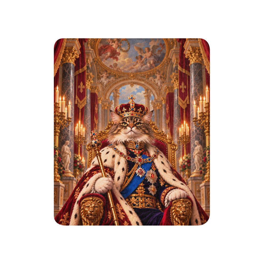 Custom cat portrait blanket in the Royal style