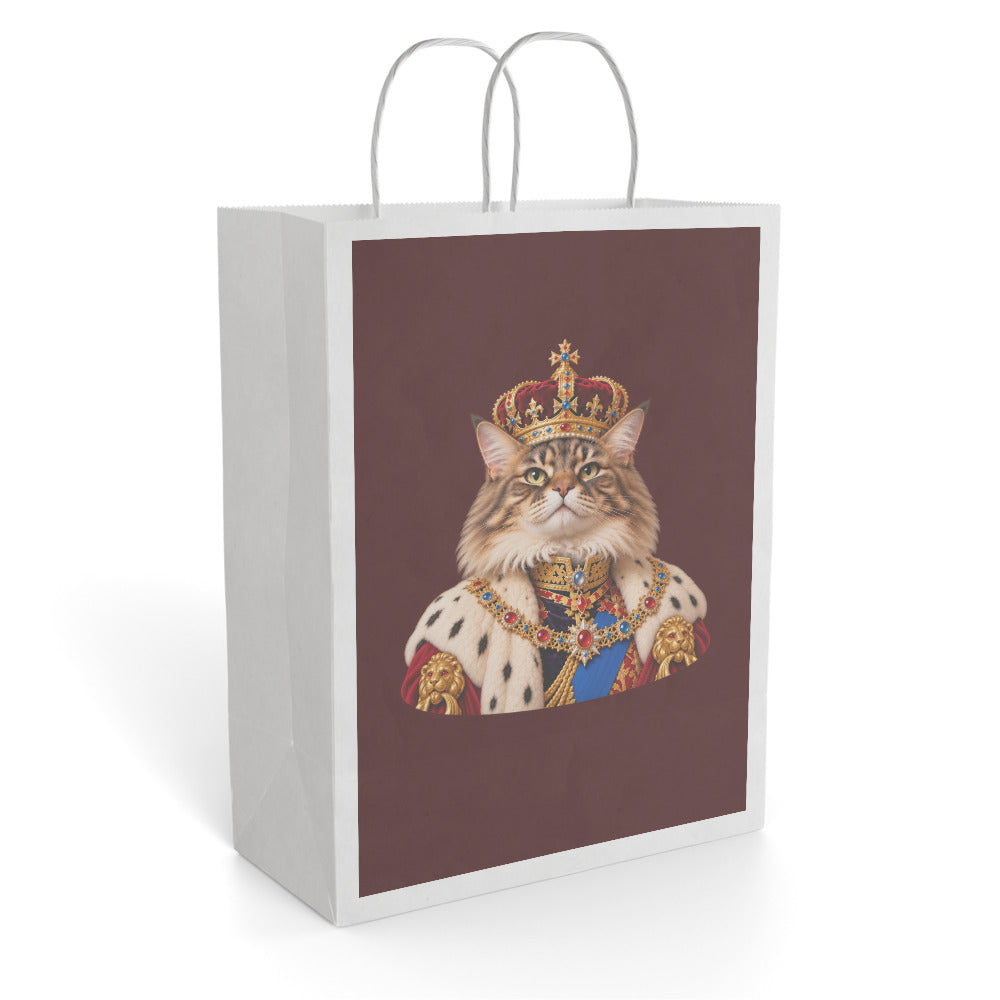 Custom cat portrait gift bag in the Royal style
