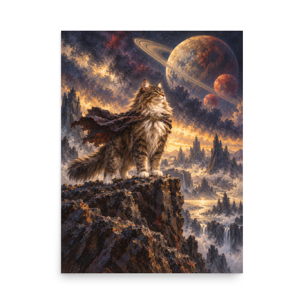 Custom cat portrait poster in the Sci-Fi Fantasy style