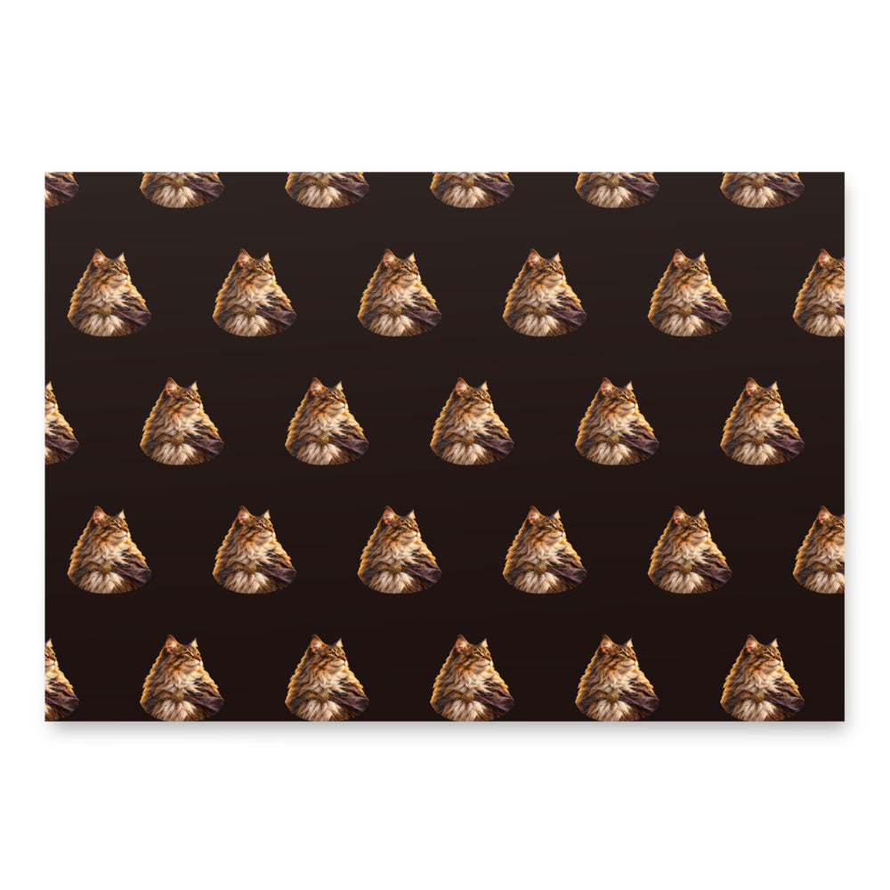 Custom cat portrait wrapping paper in the Sci-Fi Fantasy style