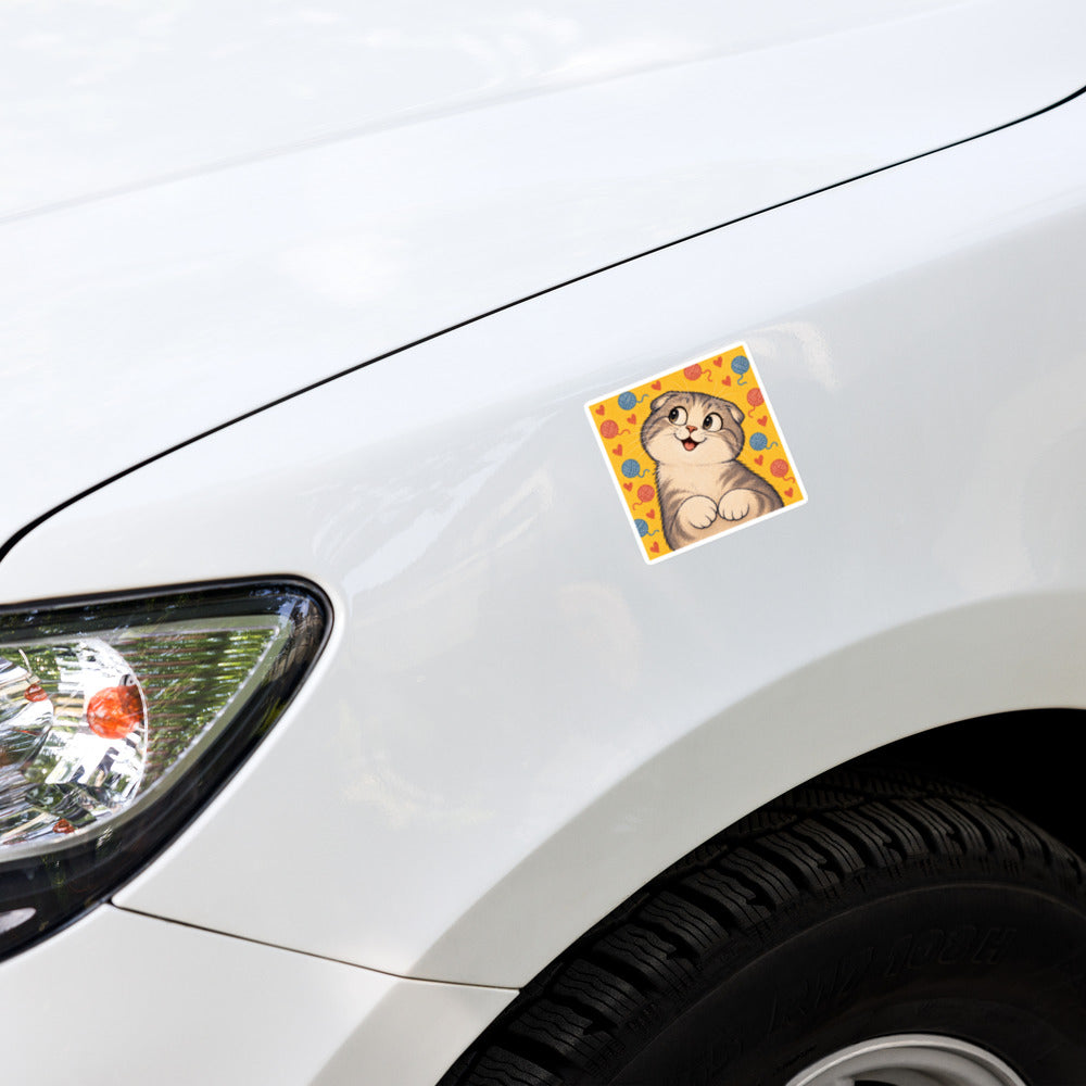 Custom cat portrait sticker, Cartoon style, lifestyle