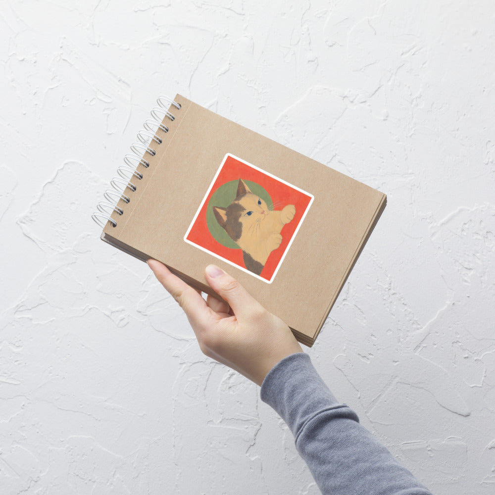 Custom cat portrait sticker, Modern Minimalism style, lifestyle