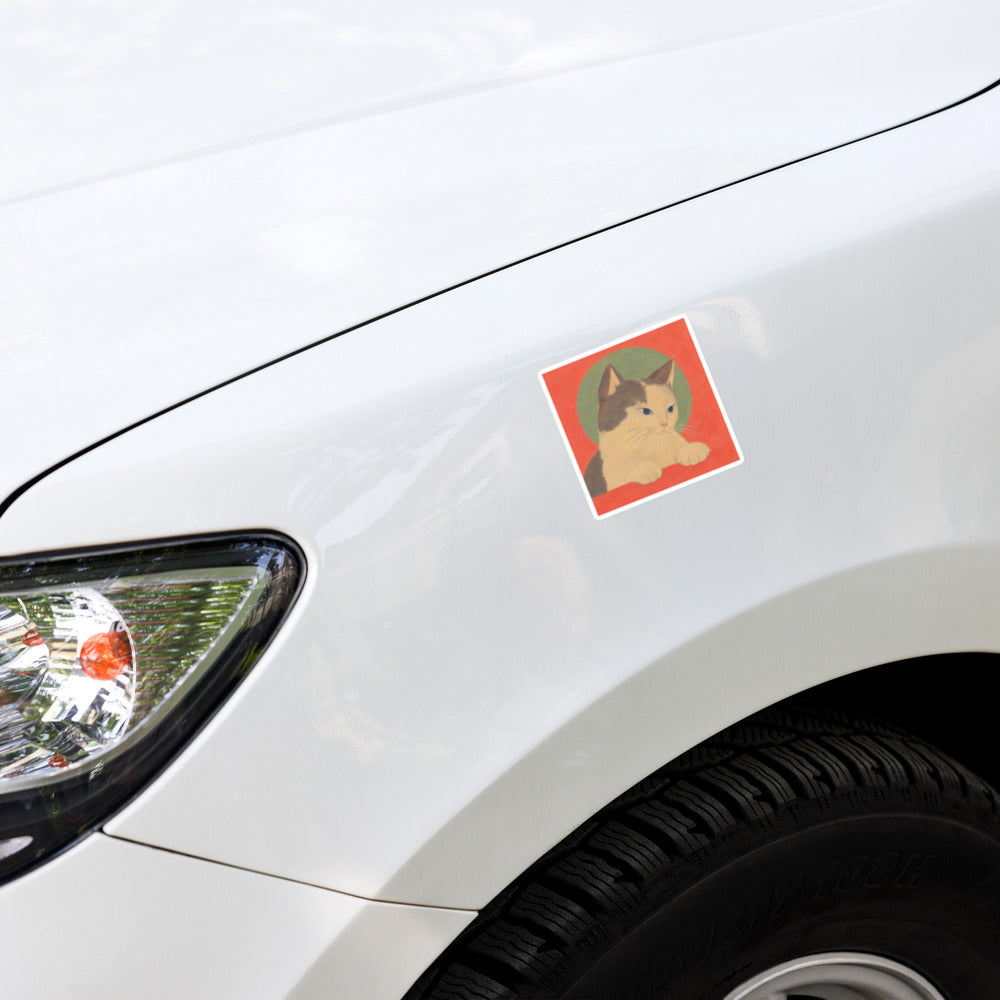 Custom cat portrait sticker, Modern Minimalism style, lifestyle