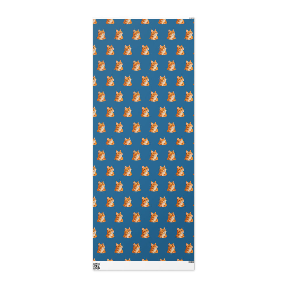 Custom cat portrait wrapping paper roll in the Van Gogh style